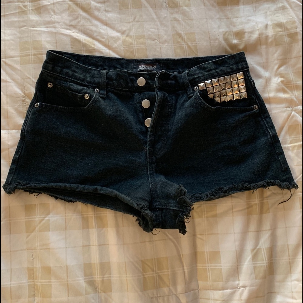 High waisted black shorts